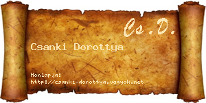 Csanki Dorottya névjegykártya